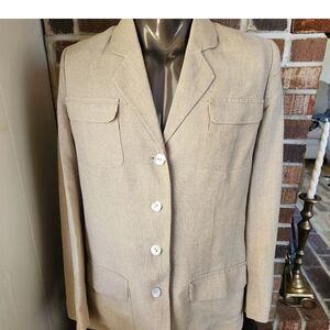 Jennifer Moore Beige Blazer with Button Detail